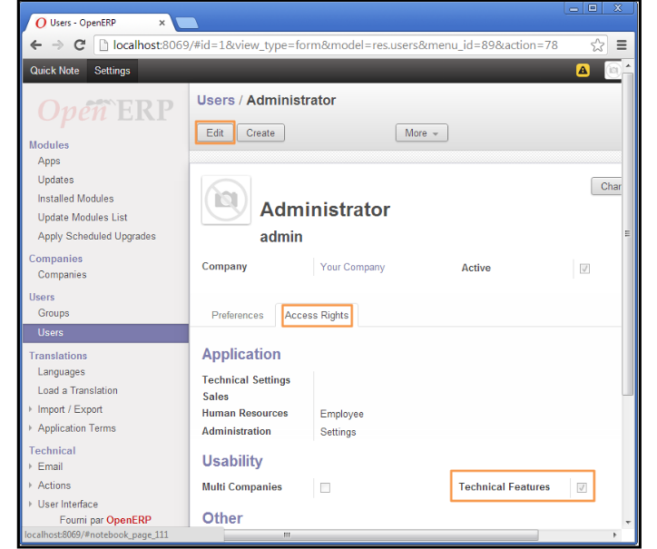 Admin Access Rights